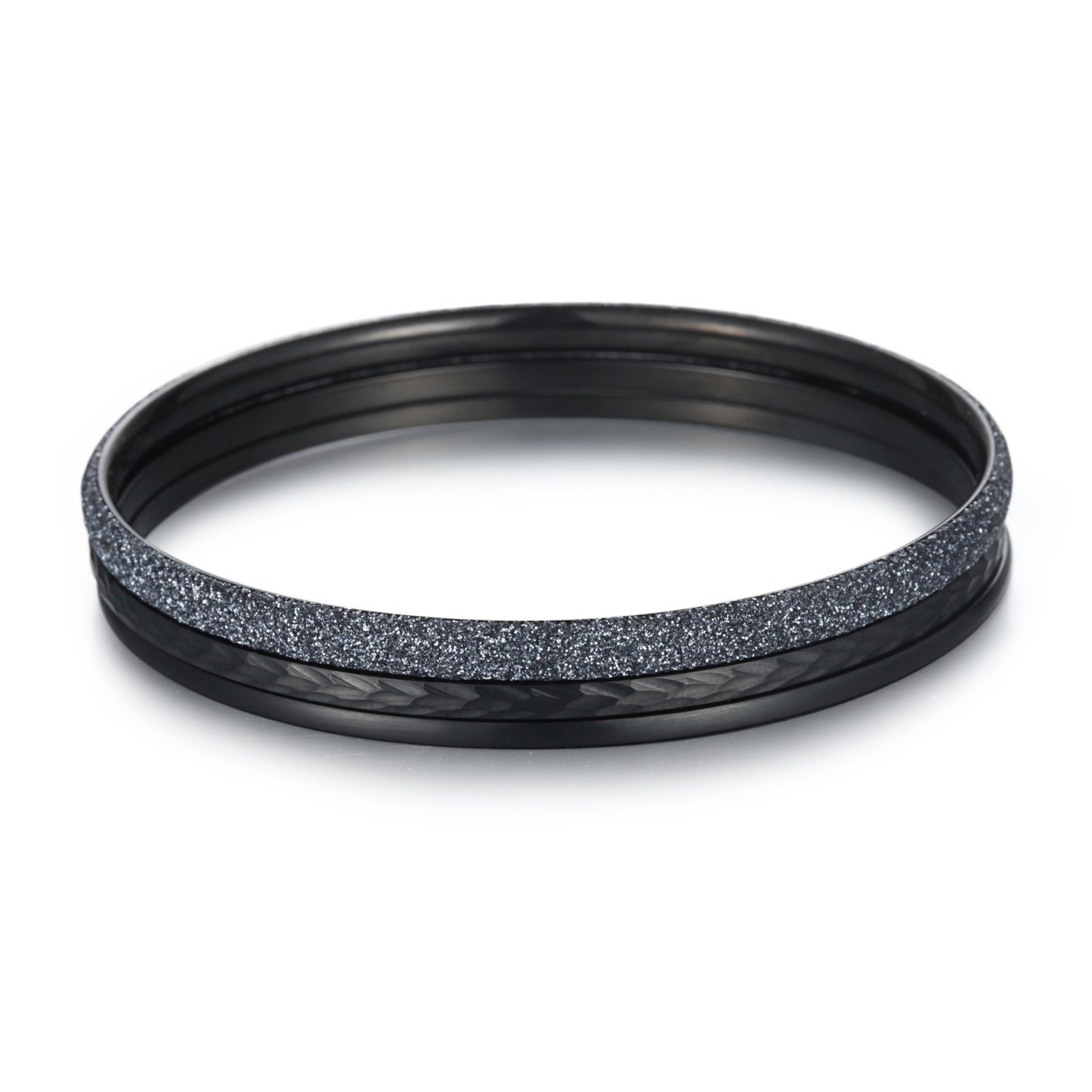Women Stacking Bangles Grey Glitter Dust - KINGKA Jewelry