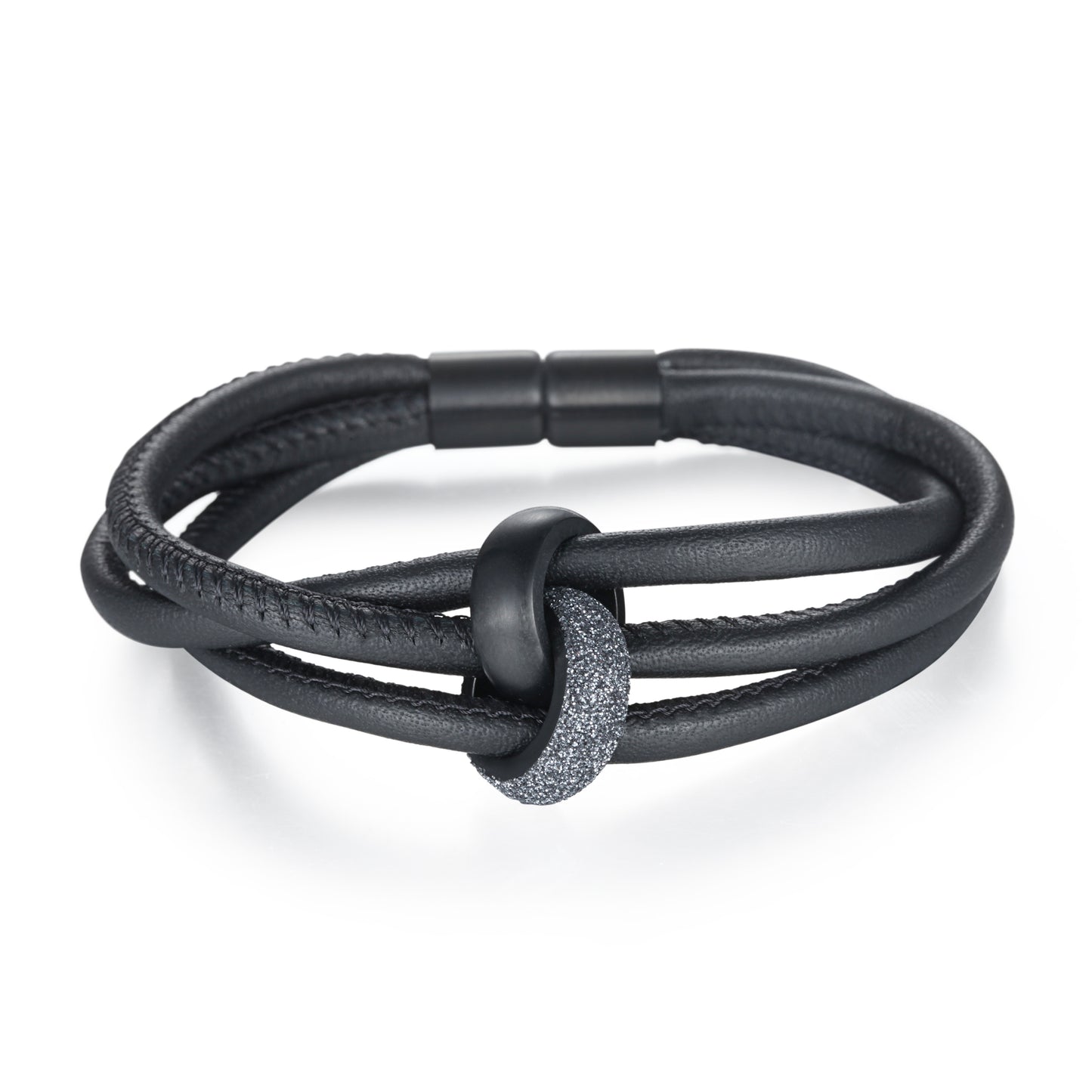 Women Warp-Around Bracelet Leather, Grey Stardust - KINGKA Jewelry