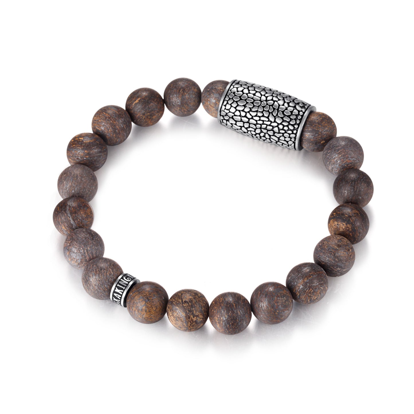 Men's Wristband with Stones, Reptile Charm - KINGKA Jewelry