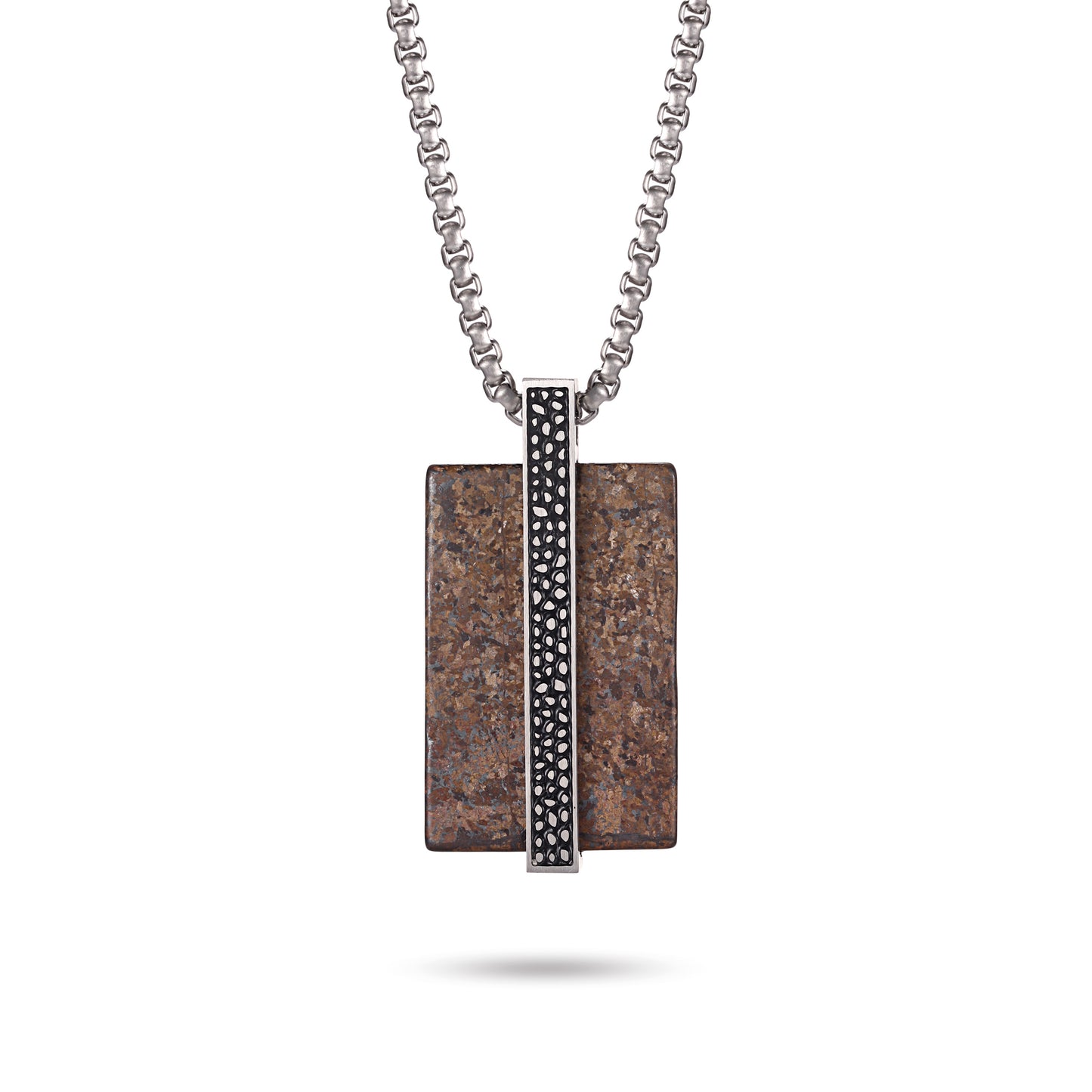 Men's Tag Necklace with Reptile Element - KINGKA Jewelry