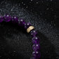 KINGKA Amethyst Bead Bracelet, Blue Gold, The Earth - KINGKA Jewelry