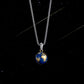 KINGKA Stainless Steel World Map Pendant Necklace, Gold Blue