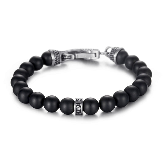 Men's Beaded Bracelet with Onyx - KINGKA Jewelry