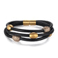 Women Warp-Around Bracelet Leather, Gold Stardust - KINGKA Jewelry