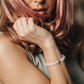 KINGKA Gold Plating Goble Rose Quartz Beaded Bracelet for Women