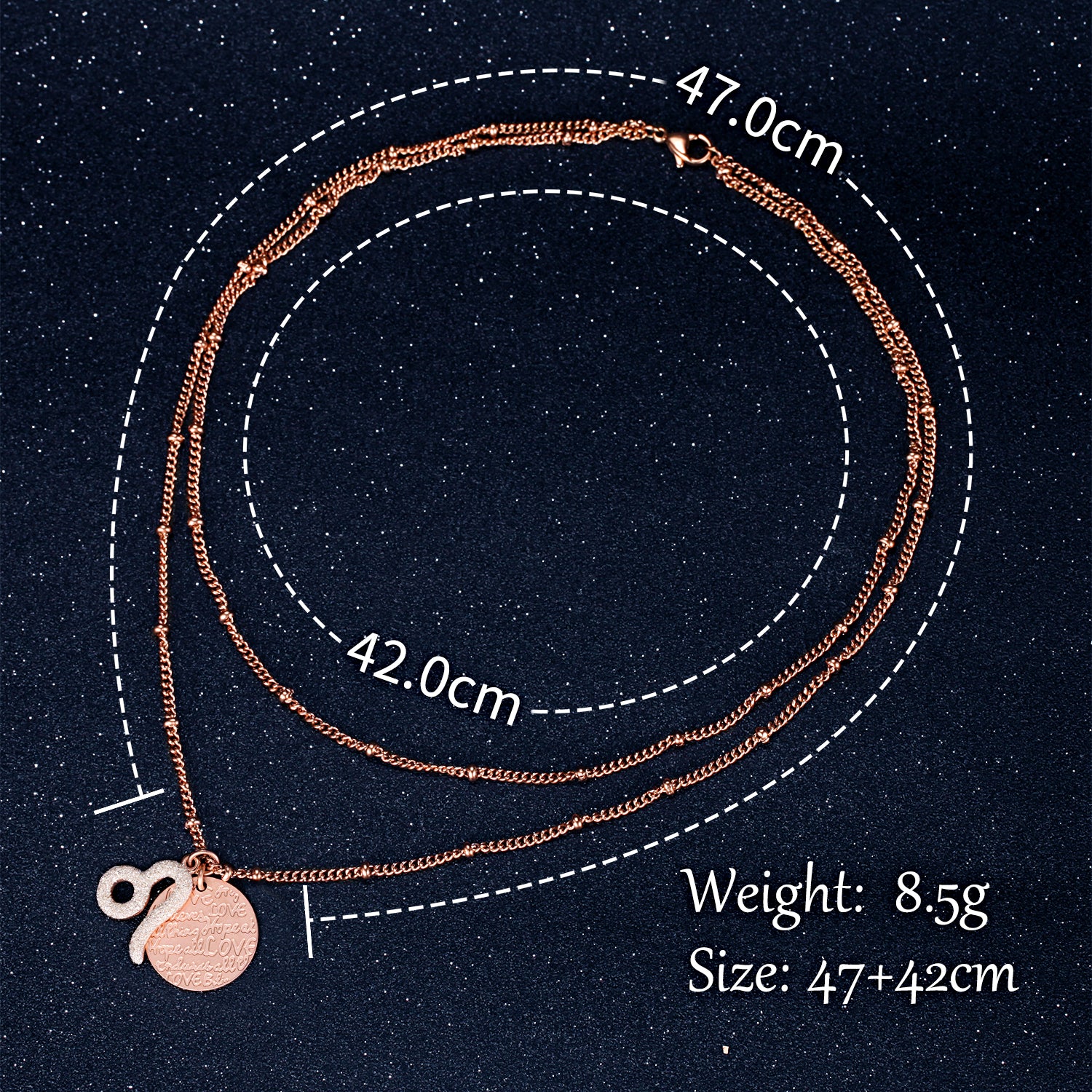 Women Twelve Constellations Leo Necklace Custom Handwriting - KINGKA Jewelry