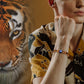 KINGKA Natural Tiger Eye Bead Stone Bracelet with 316 Stainless Steel Earth Accessory