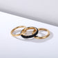 Women Stacking Rings Black Glitter Dust - KINGKA Jewelry