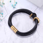 Women Warp-Around Bracelet Leather, Black Stardust - KINGKA Jewelry