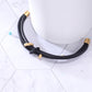 Women Warp-Around Bracelet Leather, Black Stardust - KINGKA Jewelry