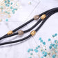 Women Warp-Around Bracelet Leather, Gold Stardust - KINGKA Jewelry