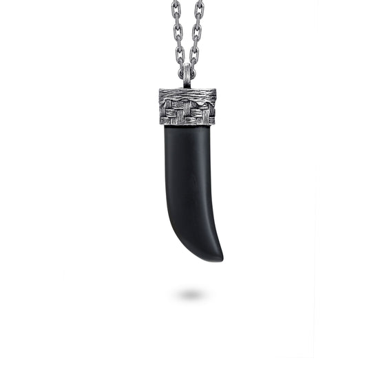 Men's Wolf's Fang Necklace with Woven - KINGKA Jewelry
