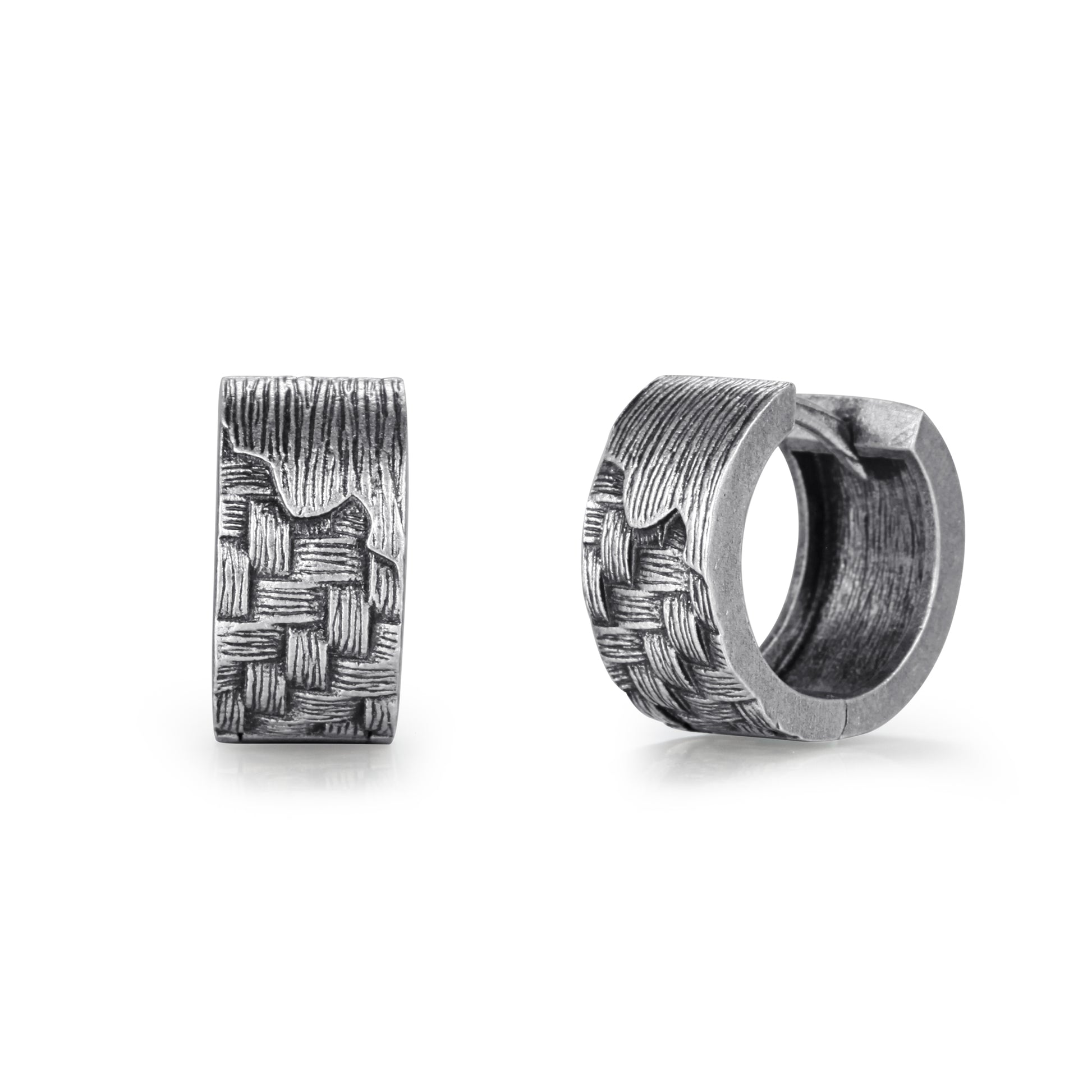Men's Huggie Earrings Woven - KINGKA Jewelry