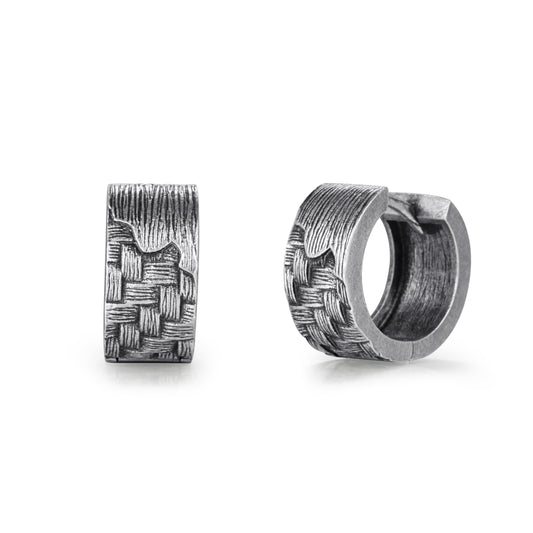 Men's Huggie Earrings Woven - KINGKA Jewelry