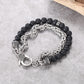 Men's Wrap-Around Bracelet with Stones, King Chain - KINGKA Jewelry