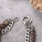 Men's Wrap-Around Bracelet with Stones, Curb Chain - KINGKA Jewelry