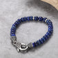 Men's Beaded Bracelet with Abacus Shape Lapis, Reptile Clasp - KINGKA Jewelry