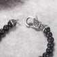 Men's Beaded Bracelet with Onyx and Tourmalated Quartz - KINGKA Jewelry