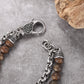 Men's Wrap-Around Bracelet with Stones, Cable Chain - KINGKA Jewelry