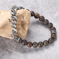 Men's Beaded Curb Chain Bracelet - KINGKA Jewelry
