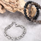 Men's Stacking Bracelet with Stones, Anchor Chain - KINGKA Jewelry