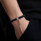 Men's Wristband with Abacus Onyx, Reptile Cube - KINGKA Jewelry