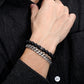 Men's Wrap-Around Bracelet with Stones, Curb Chain - KINGKA Jewelry