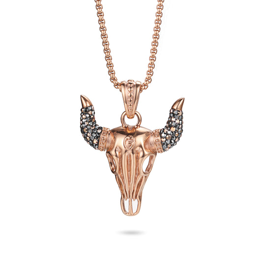 Women Pendant Necklace Crystal Buffalo - KINGKA Jewelry