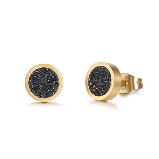 Stainless Steel Classic Studs Luxury Gold Circle Earrings