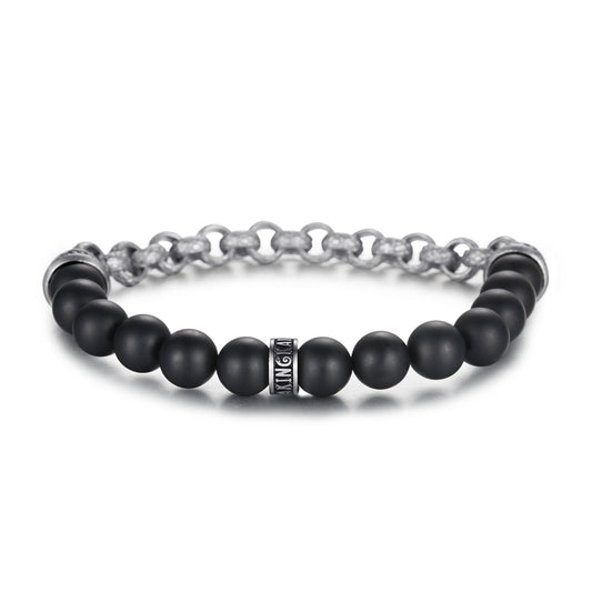 Men's Beaded Cable Chain Bracelet - KINGKA Jewelry