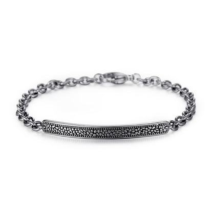 Stainless Steel Adjustable Cuff Chain Black Beads Bracelets