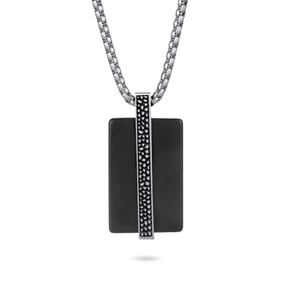 Men's Tag Necklace with Reptile Element - KINGKA Jewelry