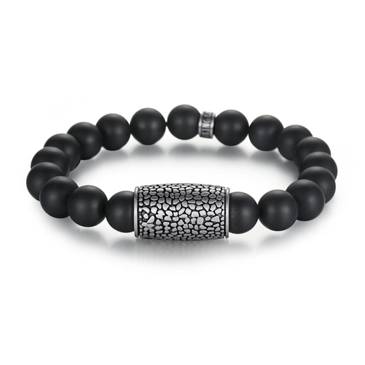 Men's Wristband with Stones, Reptile Charm - KINGKA Jewelry