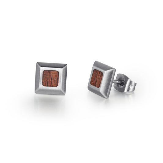 Men's Ear Studs Wood Inlay - KINGKA Jewelry
