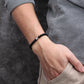 Men's Wristband with Onyx, Stainless Steel Tube - KINGKA Jewelry