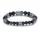 Men's Wristband with Onyx, Tourmalated Quartz - KINGKA Jewelry