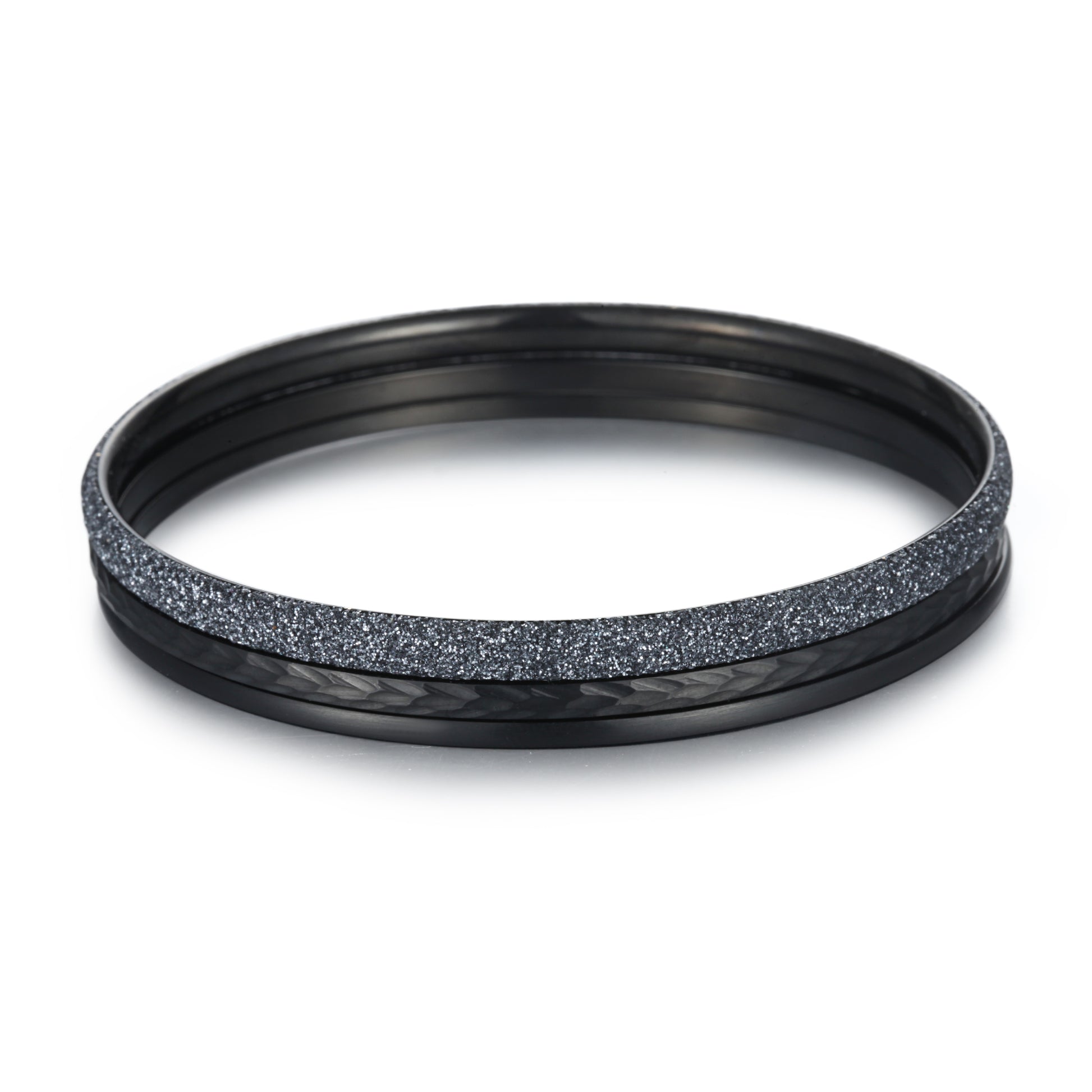 Women Stacking Bangles Grey Glitter Dust - KINGKA Jewelry