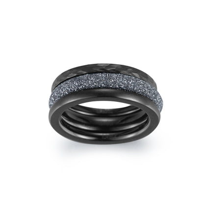 Women Stacking Rings Grey Glitter Dust - KINGKA Jewelry
