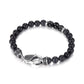 Men's Beaded Bracelet with Onyx and Tourmalated Quartz - KINGKA Jewelry