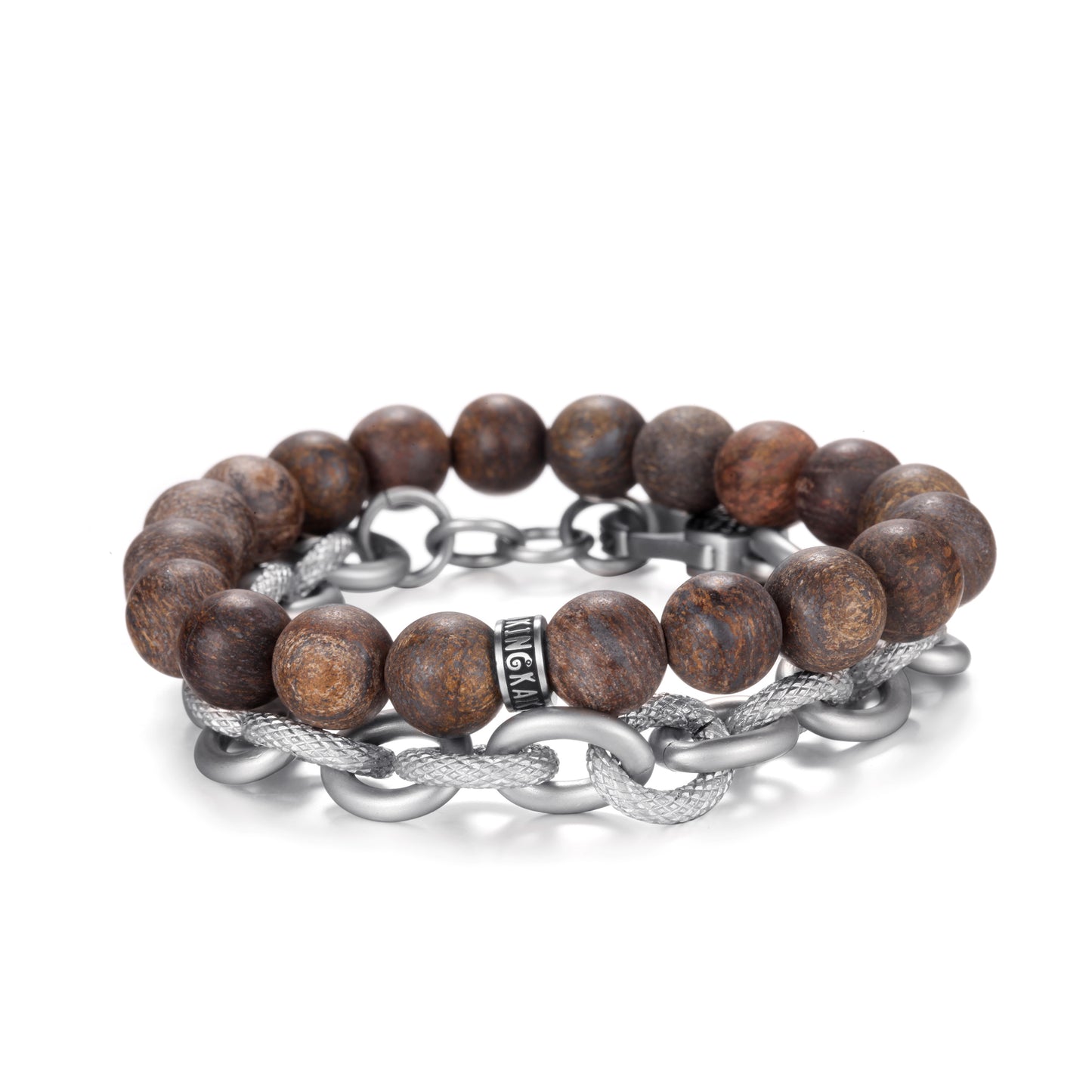 Men's Stacking Bracelet with Stones, Anchor Chain - KINGKA Jewelry