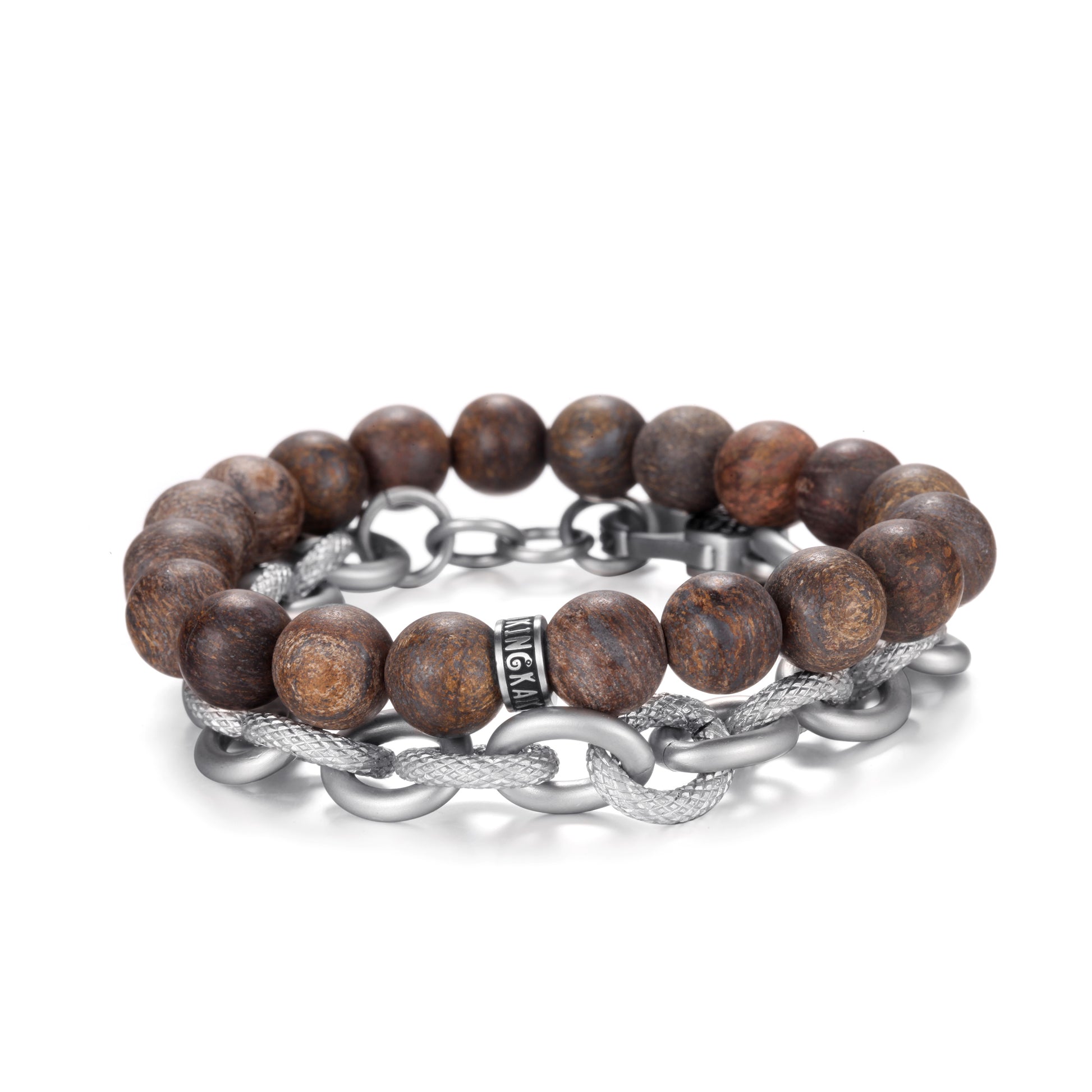 Men's Stacking Bracelet with Stones, Anchor Chain - KINGKA Jewelry