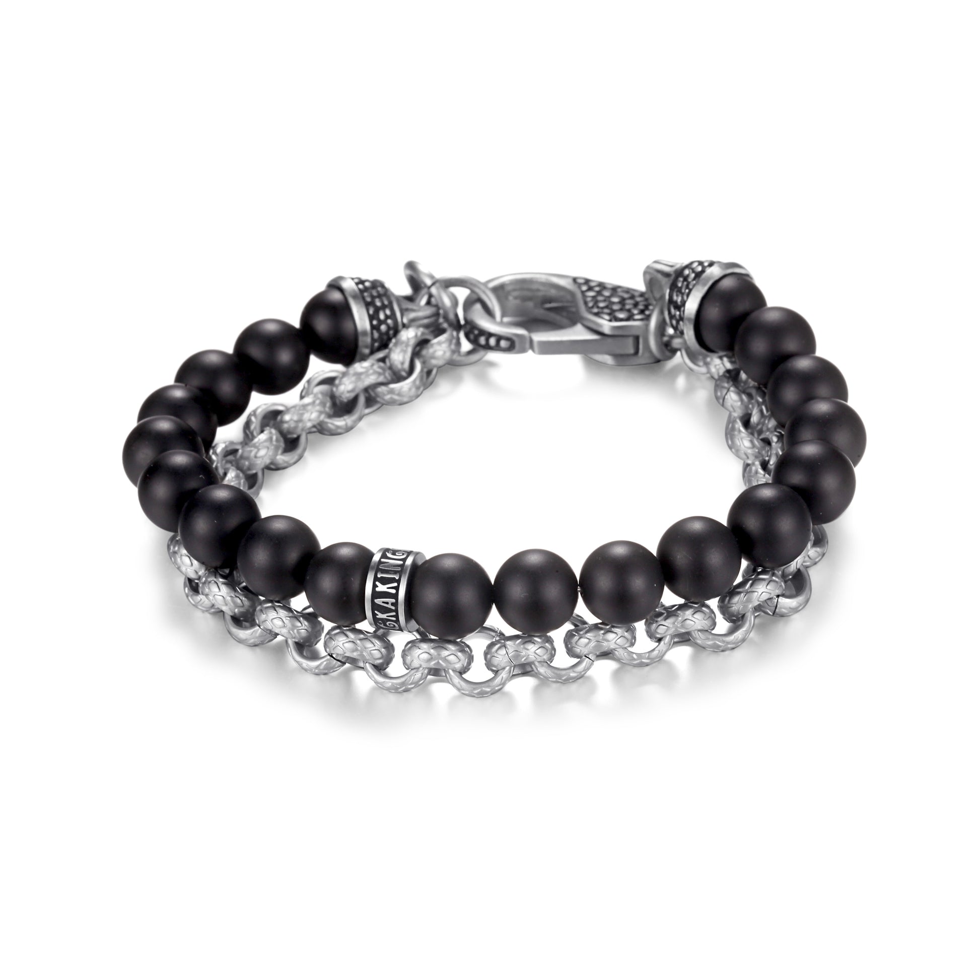 Men's Wrap-Around Bracelet with Stones, Cable Chain - KINGKA Jewelry