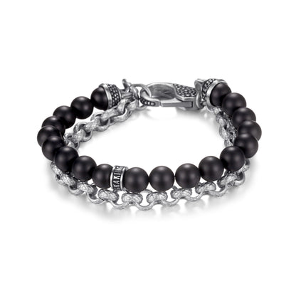 Men's Wrap-Around Bracelet with Stones, Cable Chain - KINGKA Jewelry