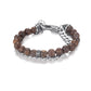 Men's Wrap-Around Bracelet with Stones, Curb Chain - KINGKA Jewelry