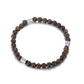 Men's Wristband with Bronzite, Stainless Steel Tube - KINGKA Jewelry