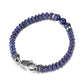 Men's Beaded Bracelet with Abacus Shape Lapis, Reptile Clasp - KINGKA Jewelry
