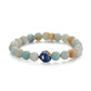 KINGKA Amazonite Stone Bead Bracelet, Blue Gold, The Earth - KINGKA Jewelry