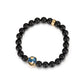 KINGKA Matt Agate Bead Bracelet, Blue Gold, The Earth - KINGKA Jewelry