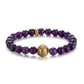 KINGKA Amethyst Stone Gold Plating Earth Beads Bracelet, Love The Earth