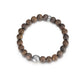 KINGKA Bronzite Stone Bead Bracelet, Silver, The Earth - KINGKA Jewelry